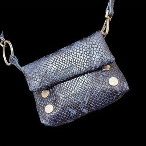 Hammitt VIP Mini French Navy Snake Convertible Belt Bag Crossbody